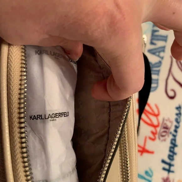 Karl Lagerfeld Paris Beige Crossbody Bag. NWT. - Picture 12 of 16
